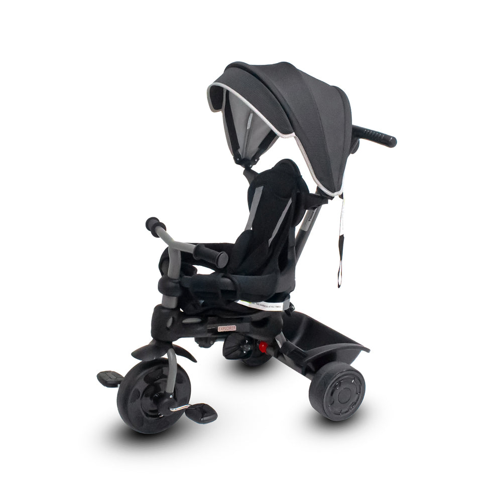 Vee Bee BK 10-36m Explorer Kids/Toddler Trike/Bike Ride On//Canopy/Parent Handle — Black