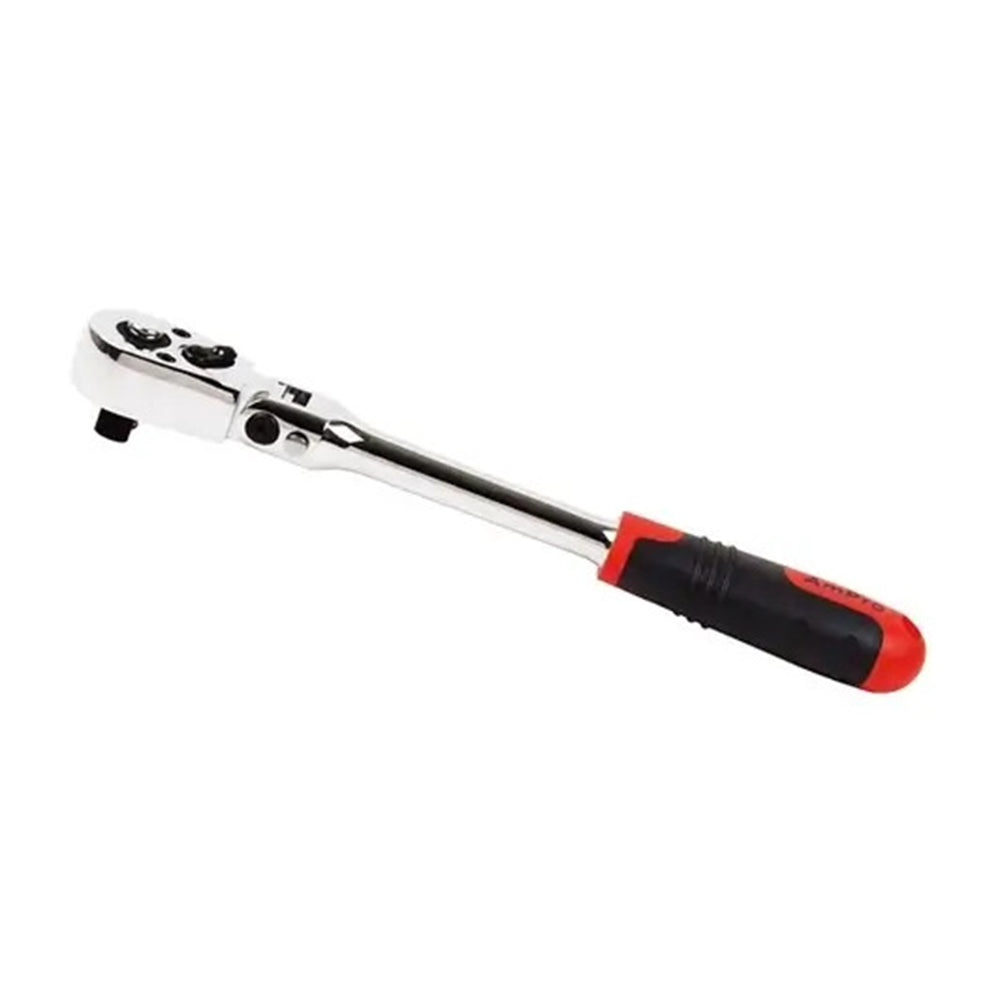Ampro T29856 1/4" Drive Flex Head Ratchet/Socket Spanner Tool 159mm Chrome