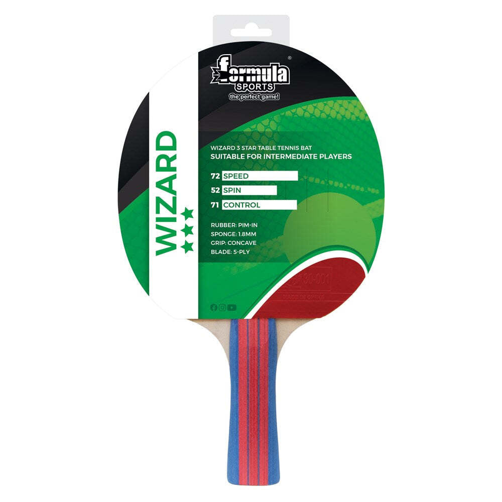 Formula Sports Wizard Table Tennis Game Bat/Racket Ping Pong Paddle Game 3 Star