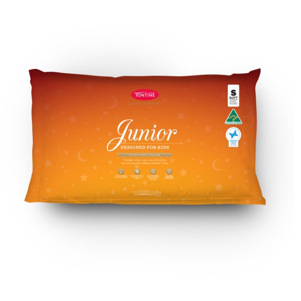 Tontine Standard Classic Comfort Junior/Childrens Pillow Low & Soft For Kids