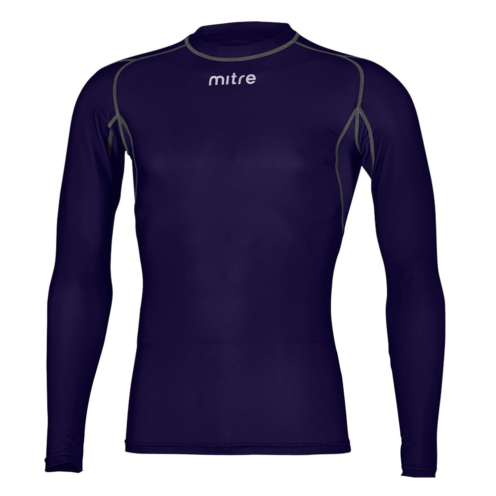 Mitre Neutron Base Layer Navy Compression LS Top Size MY 8-10y Kids Sportswear