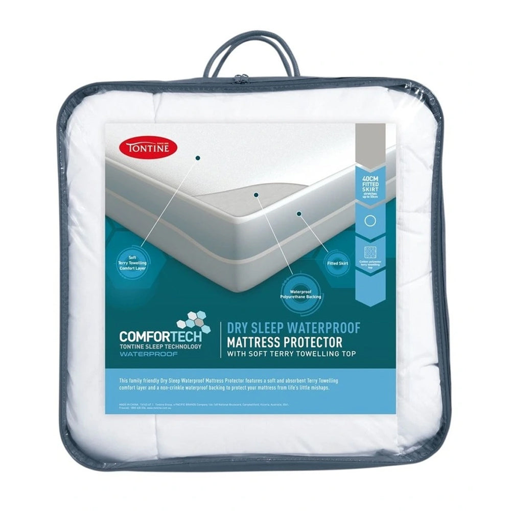 Tontine King Single Bed Waterproof Mattress Protector Dry Sleep Comfortech