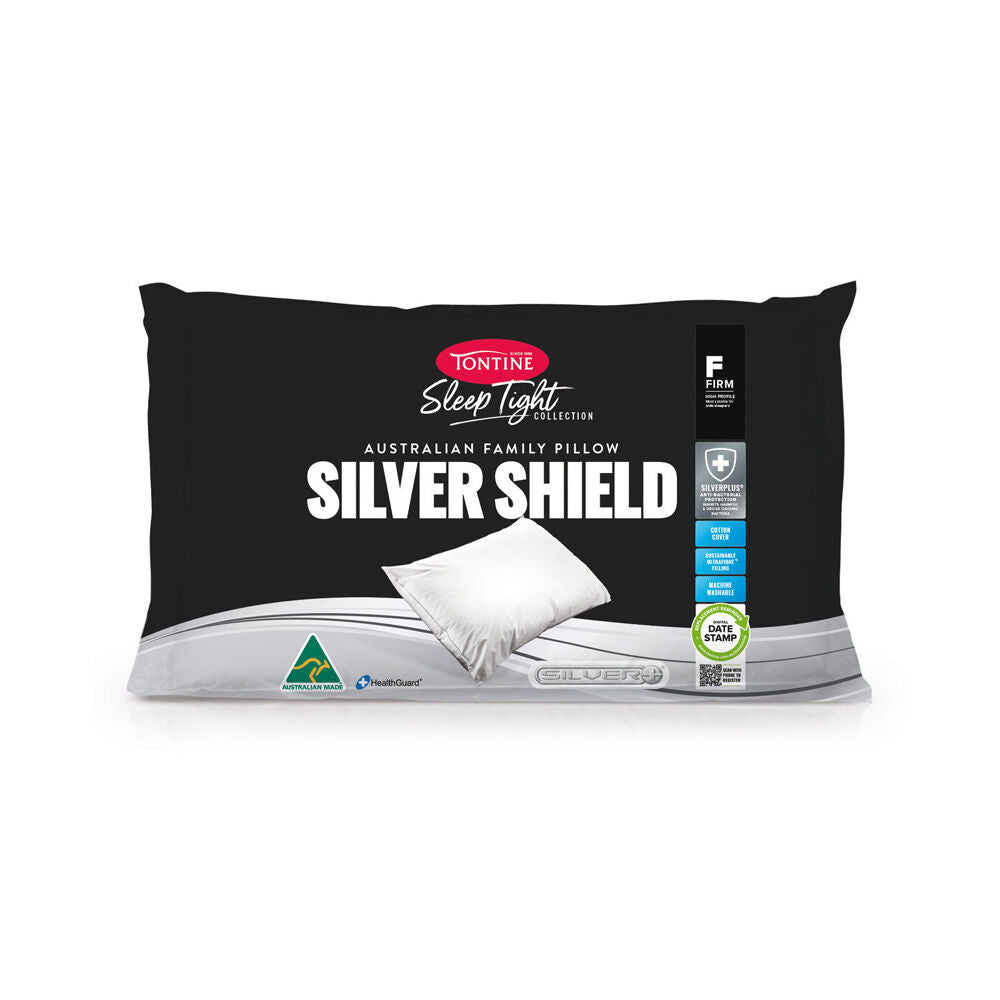 Tontine Sleep Tight Silver Shield Firm Cotton Profile Pillow 46x71cm White