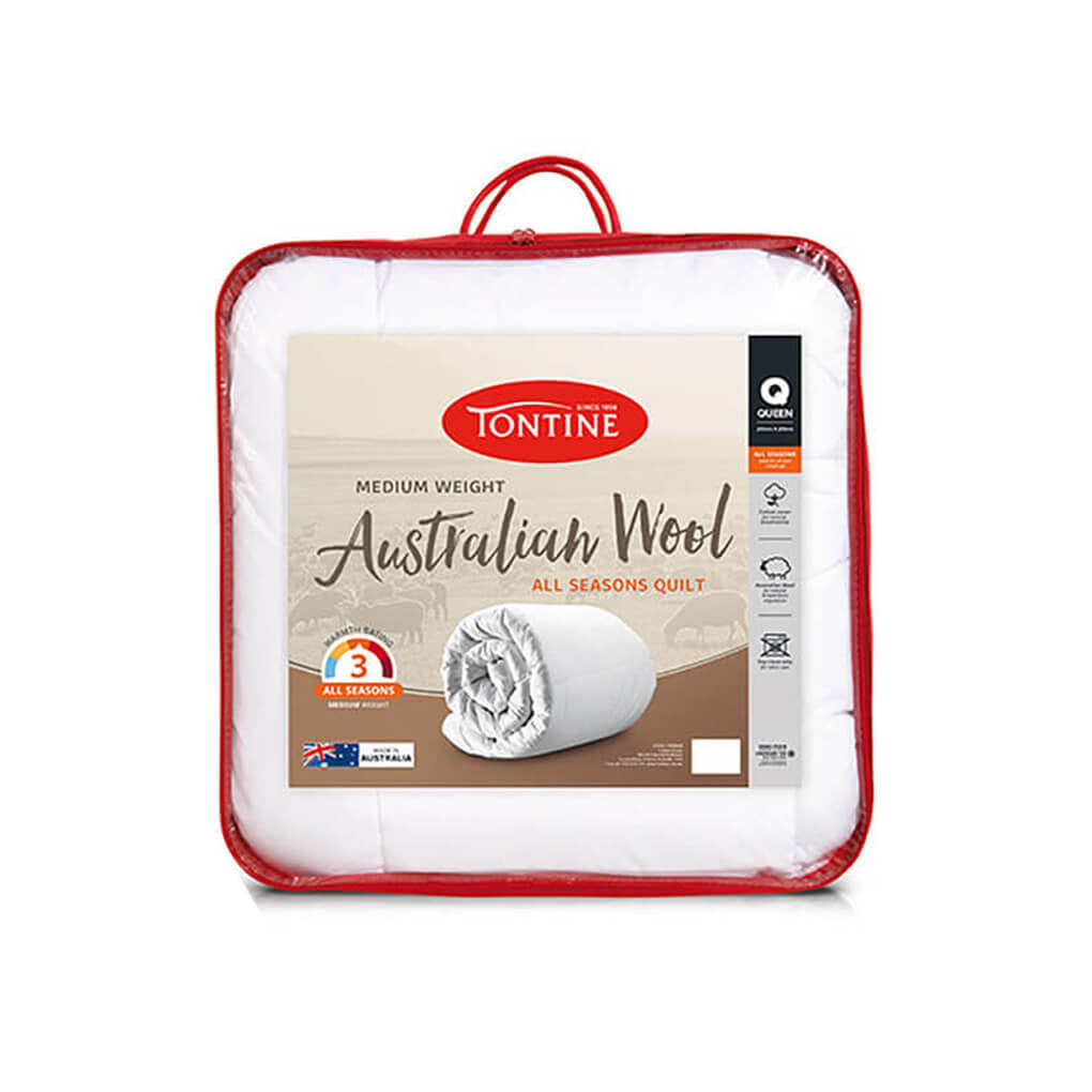 Tontine Medium Weight Australian Wool Quilt/Doona Bed All Seasons Bedding — King