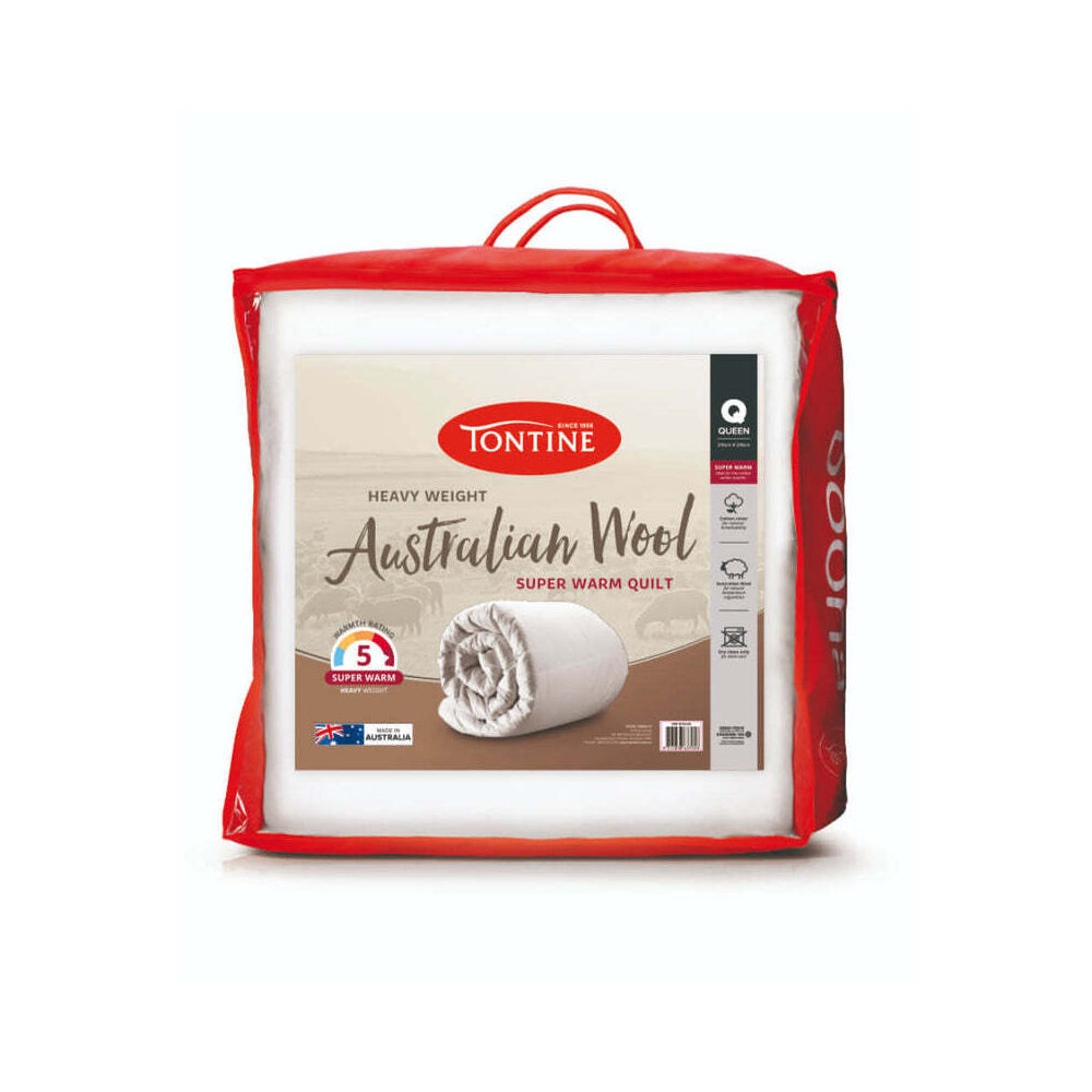 Tontine Australian Wool Super Warm Quilt Bedding - White
