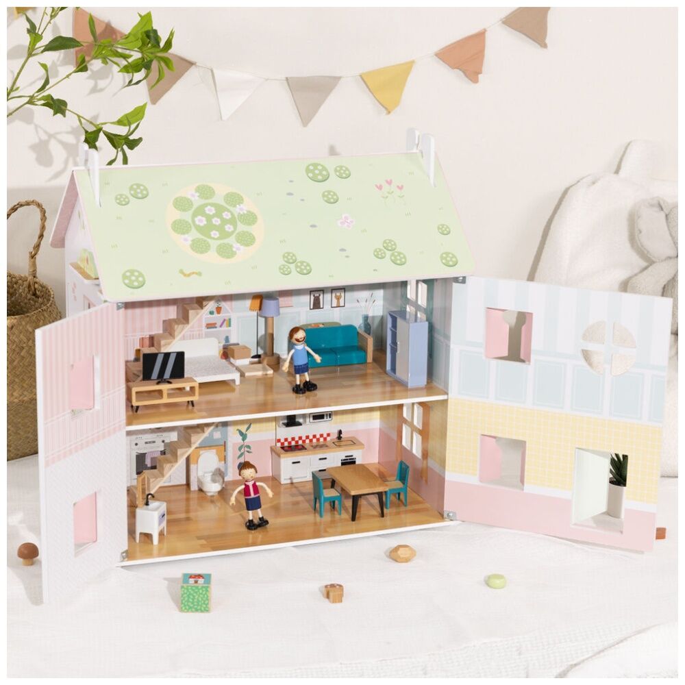 Tooky Toy Wooden Doll House Two-Storey Toyhouse Roleplay Children/Kids 3y+ — image 3