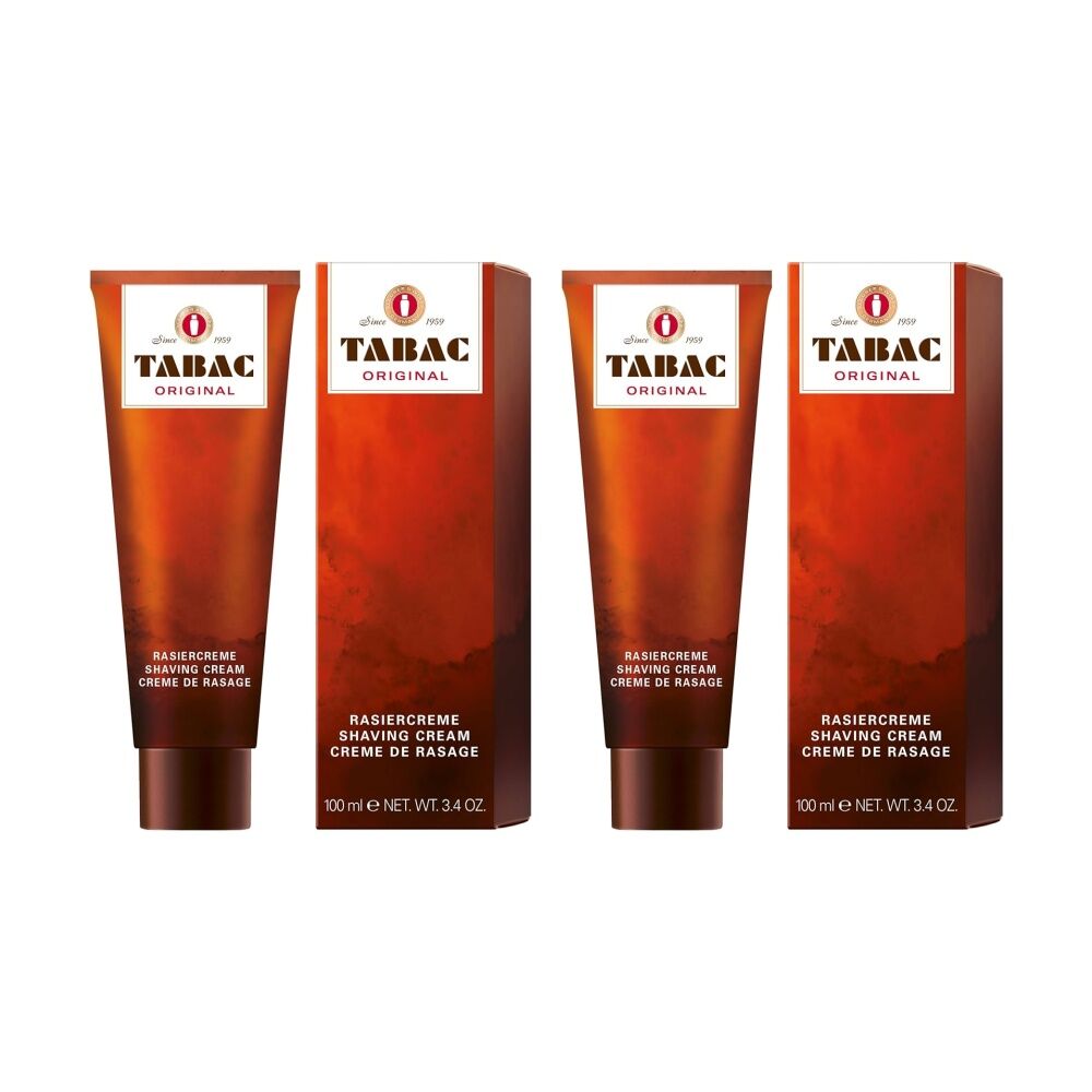 Tabac Original Shaving Cream Mens Grooming Hair Removal 100mL (2 Pack)