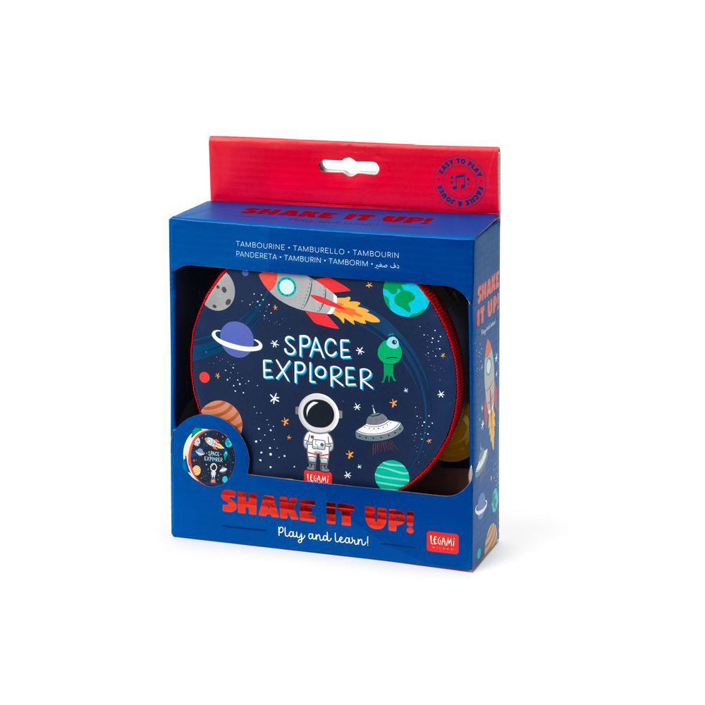 Legami Shake It Up Kids Unicorn & Space Combo Tambourine Musical Instrument