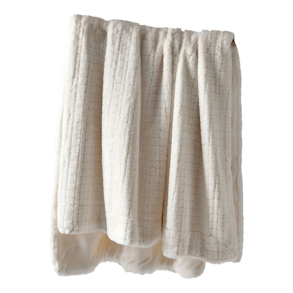 Bianca Tambar Natural Throw Rug Faux Fur Sofa/Bed Decor 170x130cm Polyester