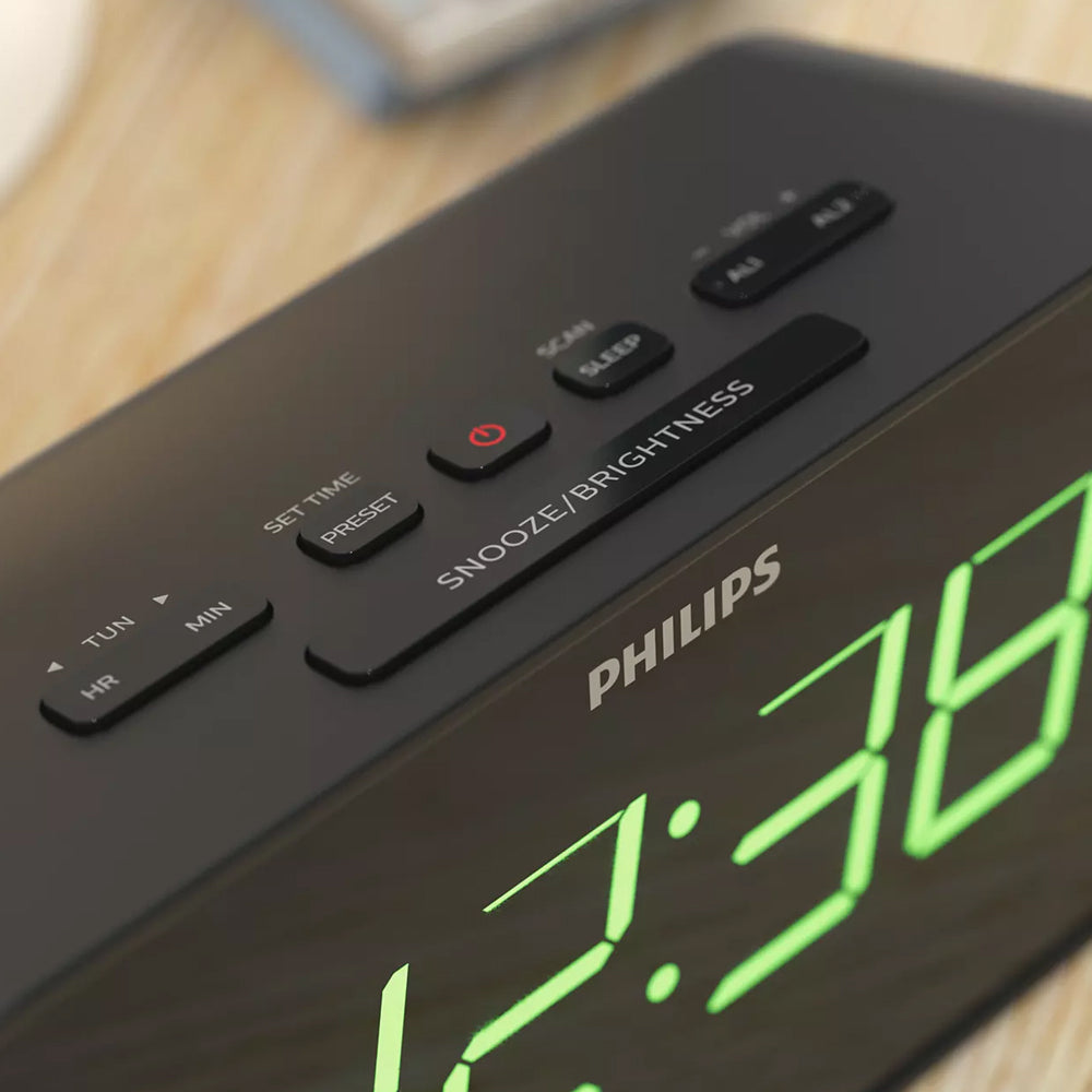Philips 3000 Series 18cm Digital Clock/FM Radio w/ Dual Alarm/LED Display Black — image 5