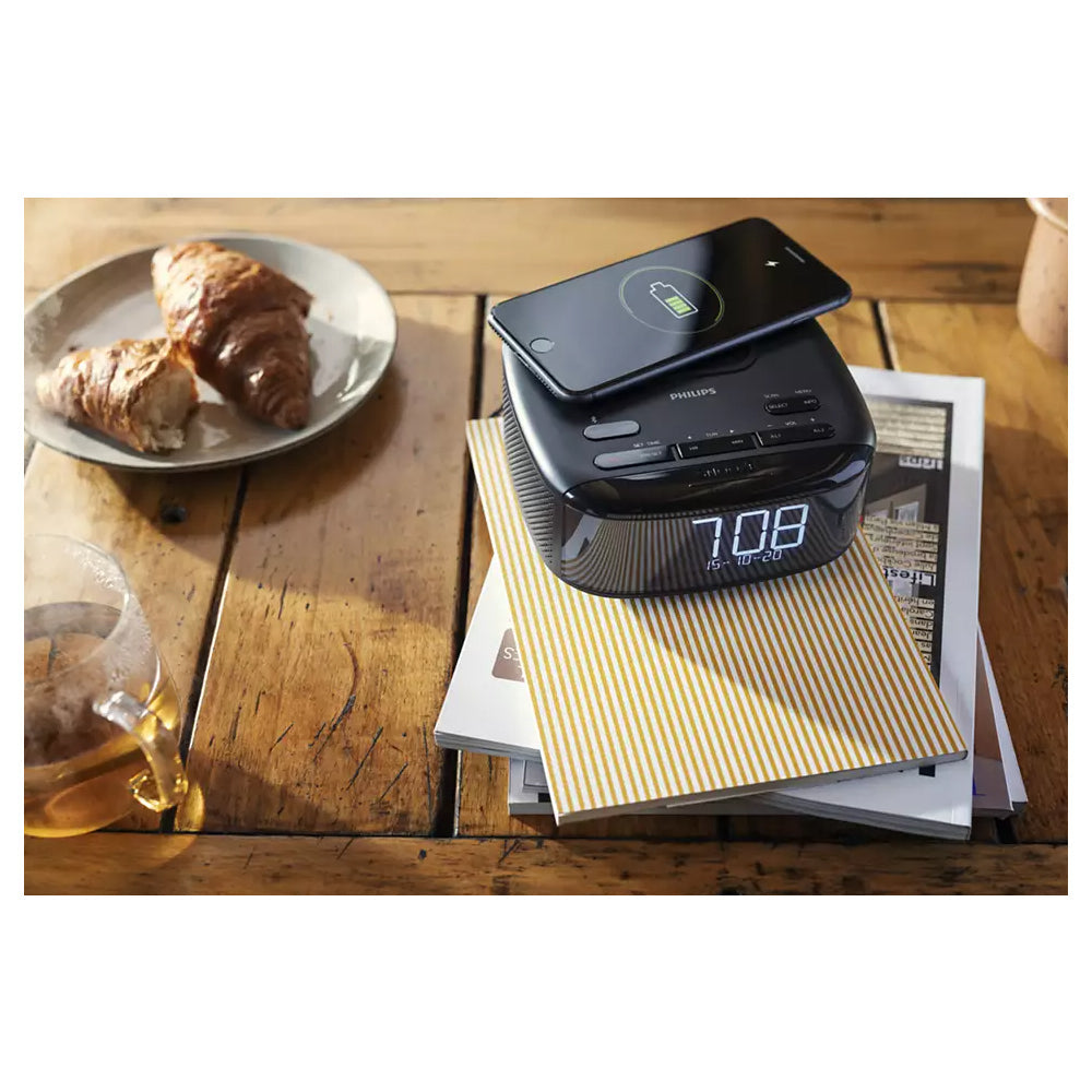 Philips FM DAB+ Alarm Clock Radio/Bluetooth/Wireless Qi 9W Charger/Charging Pad — image 7
