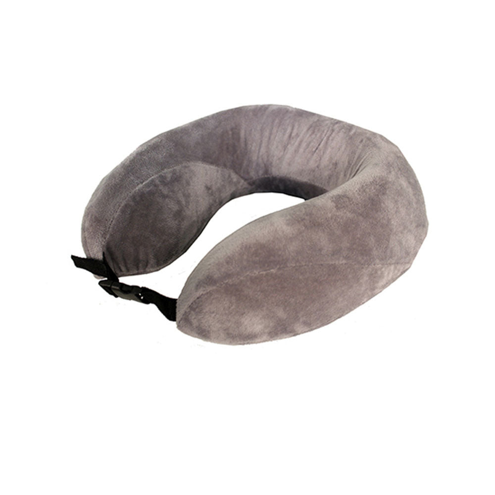 Tosca Adjustable Memory Foam Travel Neck Support Sleeping Pillow — Grey