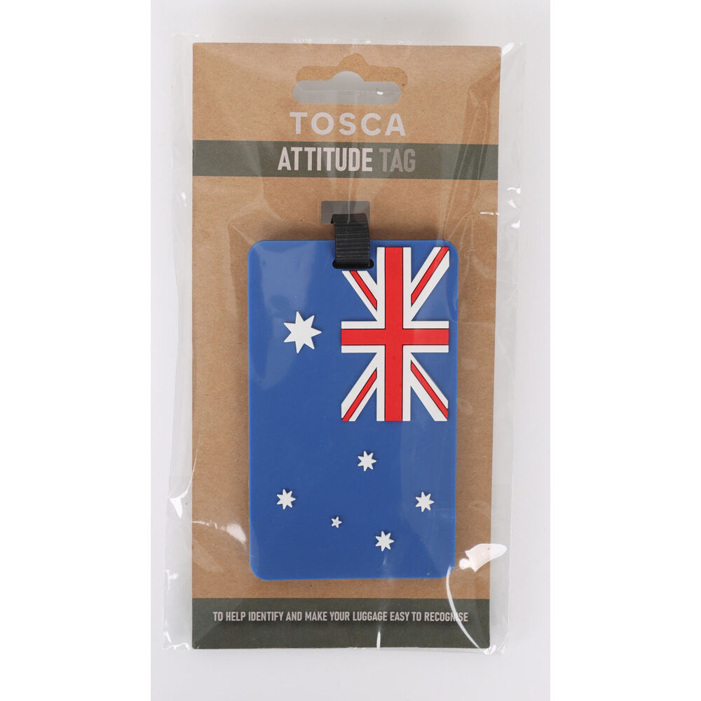 Tosca Attitude Travel Luggage Suitcase Name/Address Bag Tag - Aus Flag