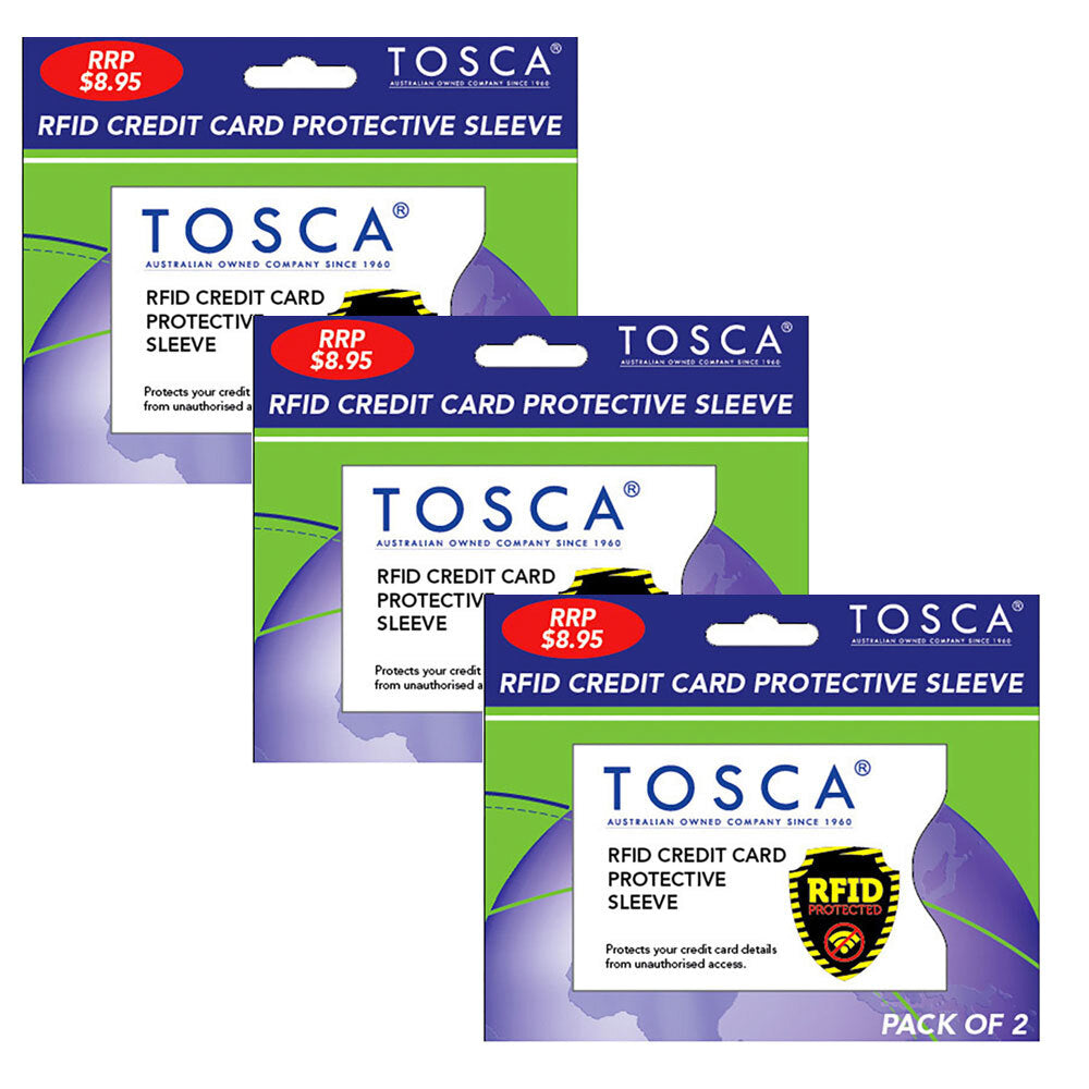 Tosca 3X 2Pc Rfid Blocking Credit Card Protective Sleeve