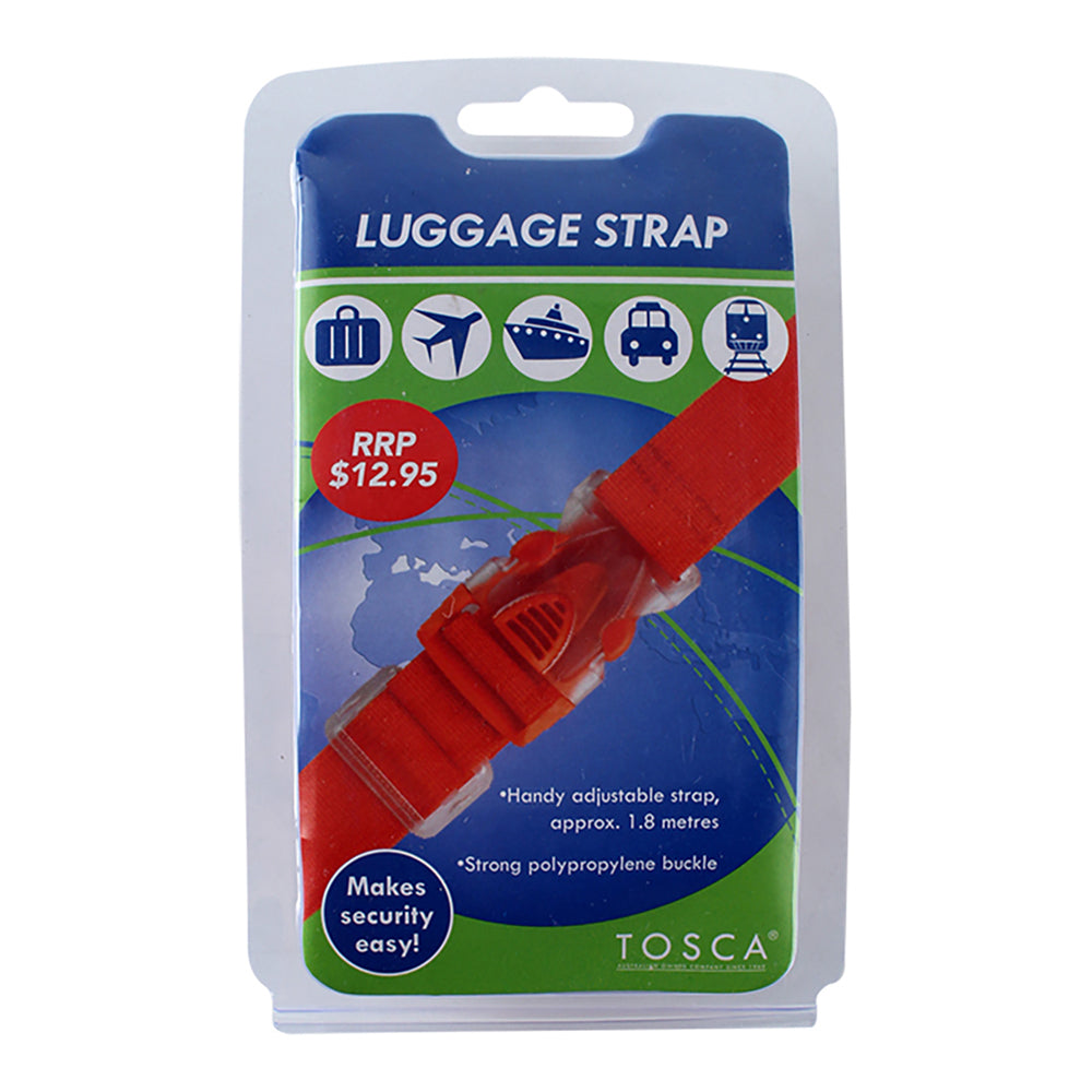 Tosca 1.8m Adjustable Luggage Suitcase Security Bag Buckle Strap - Orange (2 Pack) — image 2