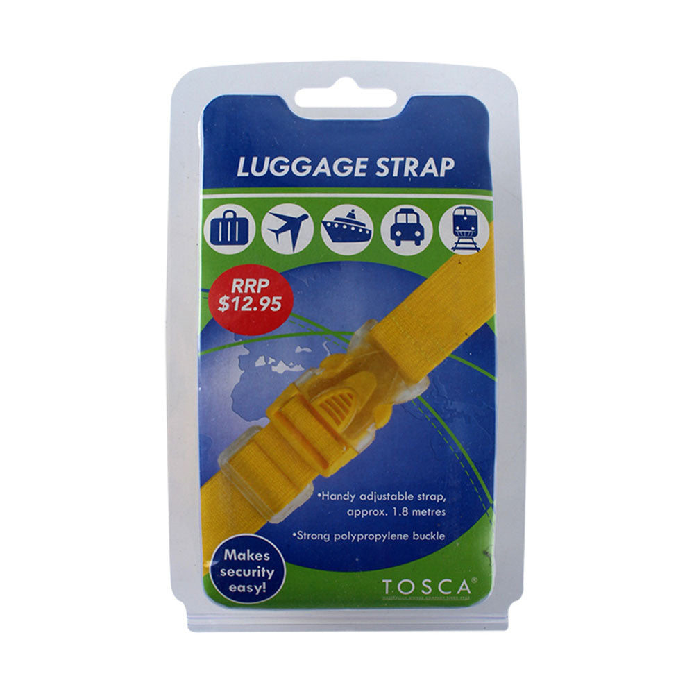 Tosca 1.8m Adjustable Luggage Suitcase Security Bag Buckle Strap - Yellow