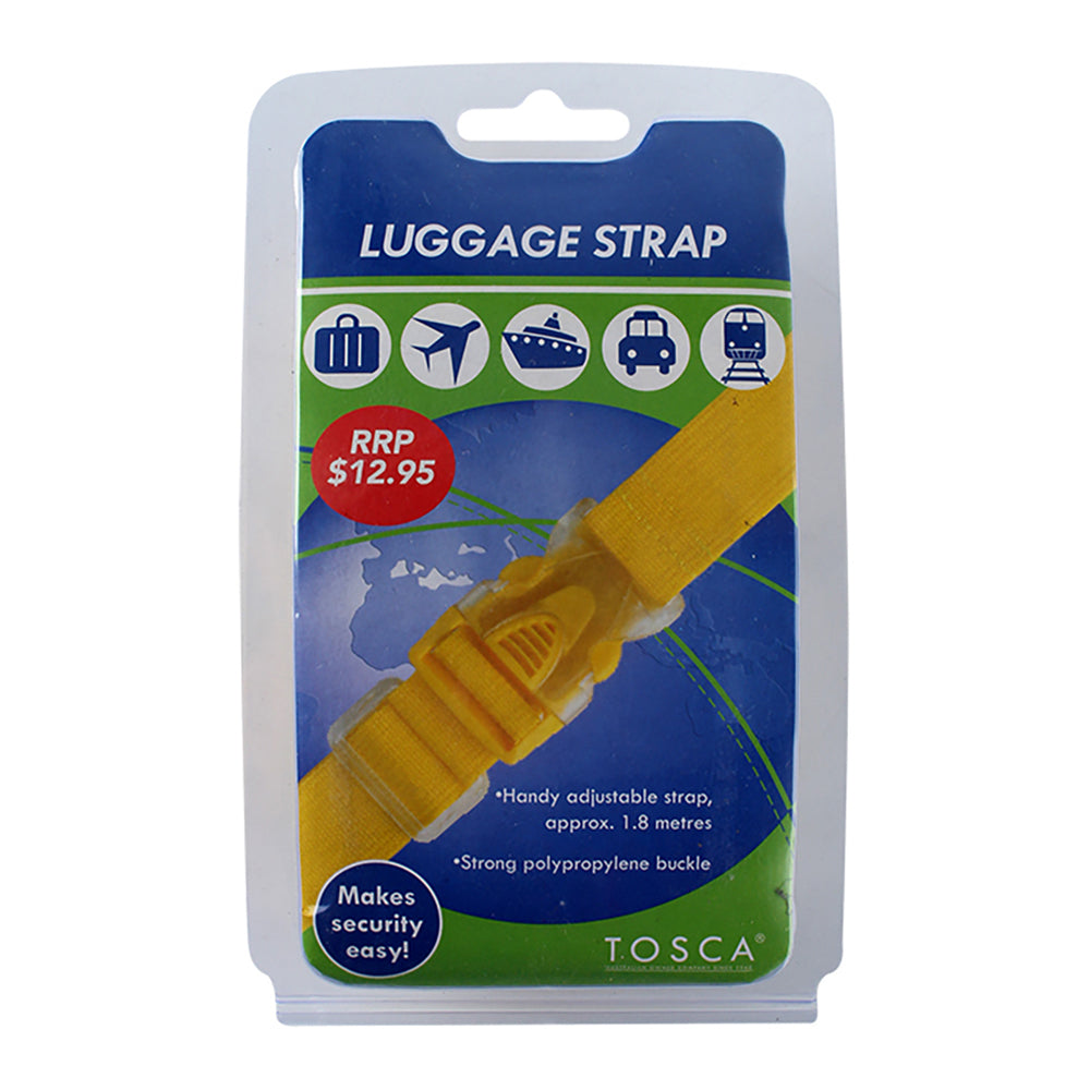 Tosca 1.8m Adjustable Luggage Suitcase Security Bag Buckle Strap - Yellow (2 Pack) — image 2