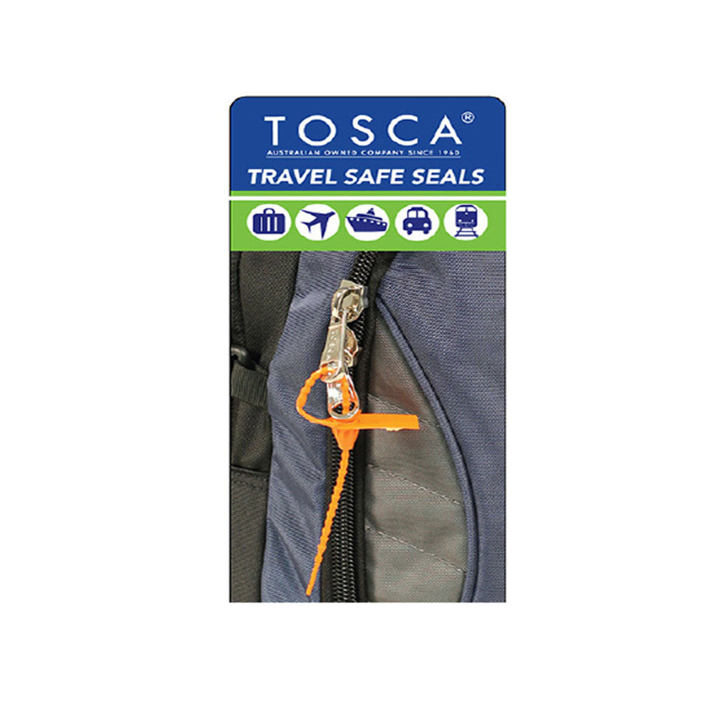 Tosca Travel Tamper Proof Safety Luggage Bag Zip Security Seals - Orange (20 Pieces)