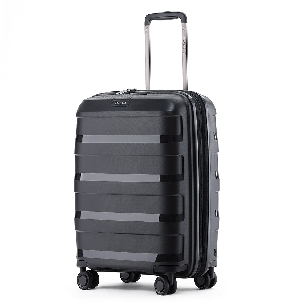 Tosca Comet 88L 25" Hard Case Wheeled Medium Trolley Luggage Suitcase Black