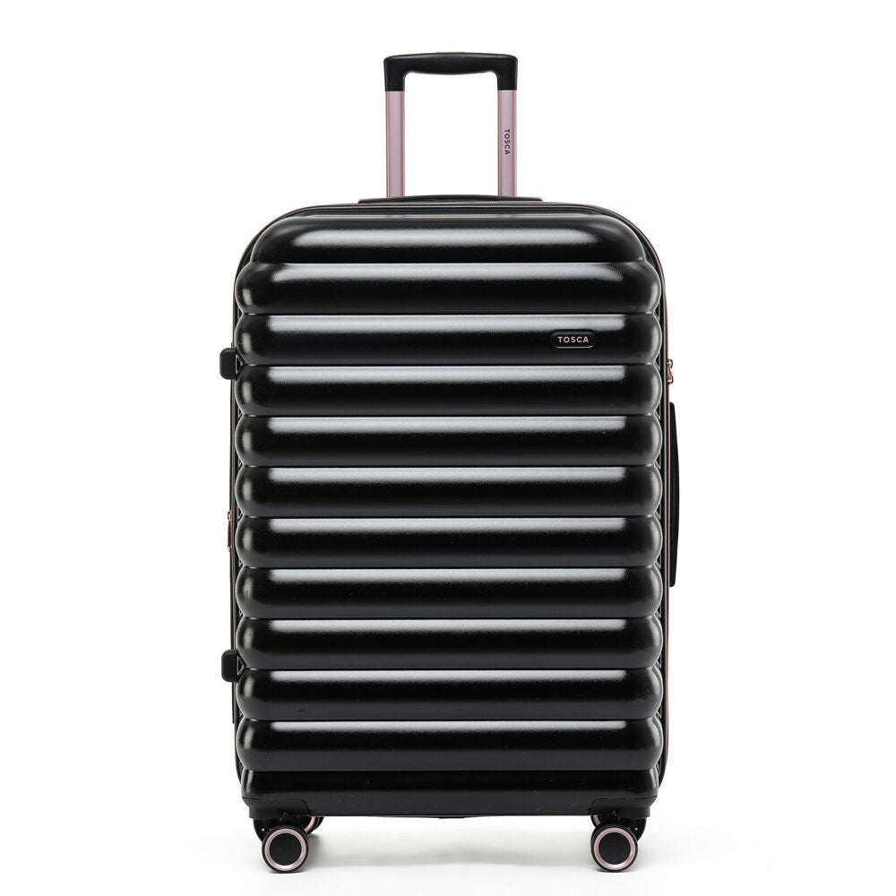 Tosca Como Large Lightweight Trolley Hard Case Suitcase Bag 77cm Black