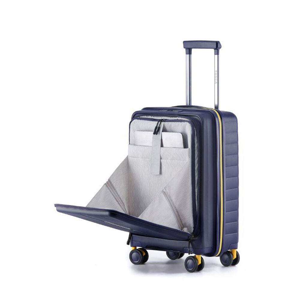 Tosca Cruiser Hard Case Carry On Travel Suitcase Small 53cm - Travelling 53x34x23cm Pur/ylw — image 2
