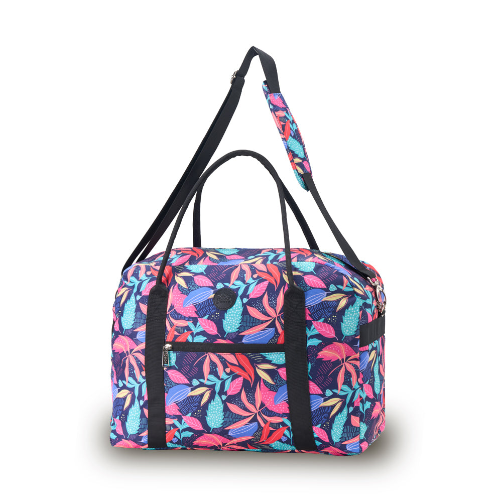Tosca Fashion Onboard Weekender/Overnight Travel Tote Bag Black Tropical