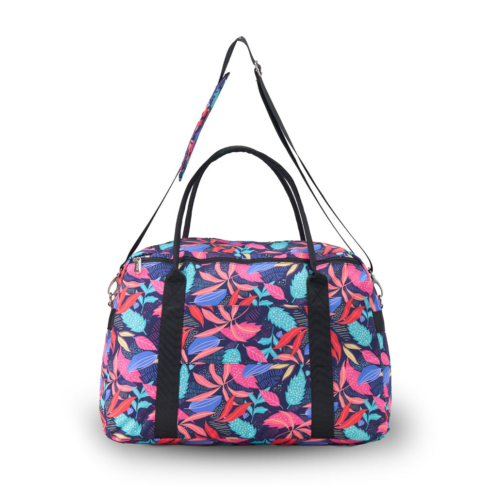 Tosca Fashion Onboard Weekender/Overnight Travel Tote Bag Black Tropical — image 2