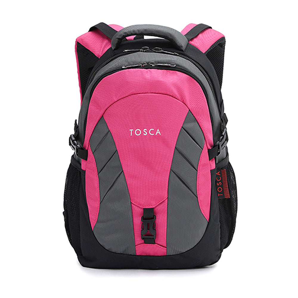 Tosca 20L/42x27x17cm Padded Multi Compartment Shoulder Backpack Bag - Grey/Pink — image 2