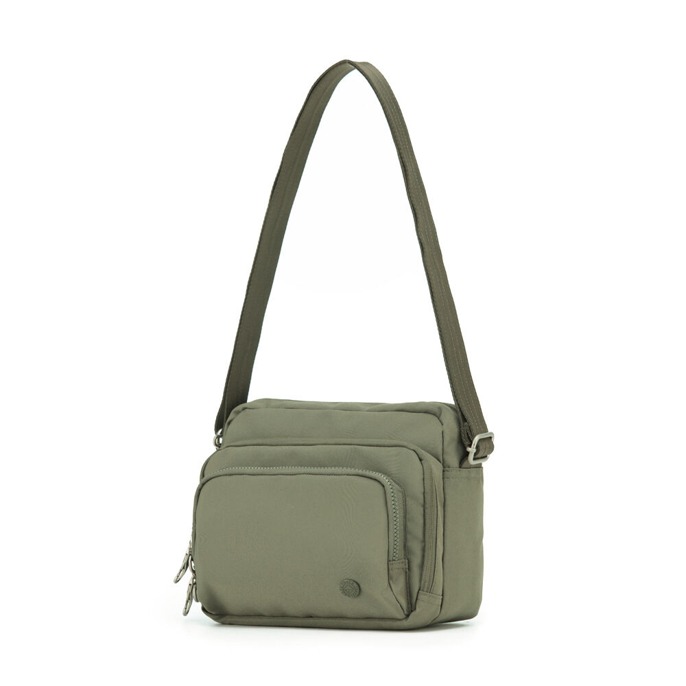 Tosca Anti-Theft RFID Blocking Shoulder Travel Bag 25x20cm Slash Proof — Khaki