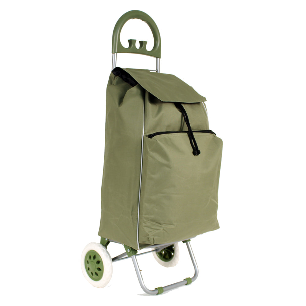 Tosca 70L/58cm Shopping Cart Trolley Bag Grocery Storage w/ Wheels Khaki Green