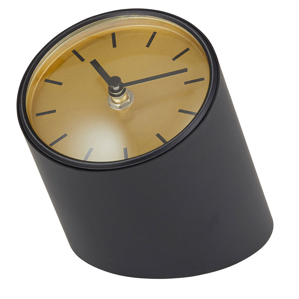 Albi Onyx Mantle Home/Office/School Living Room/Bedroom Table/Desk Clock Black/Gold