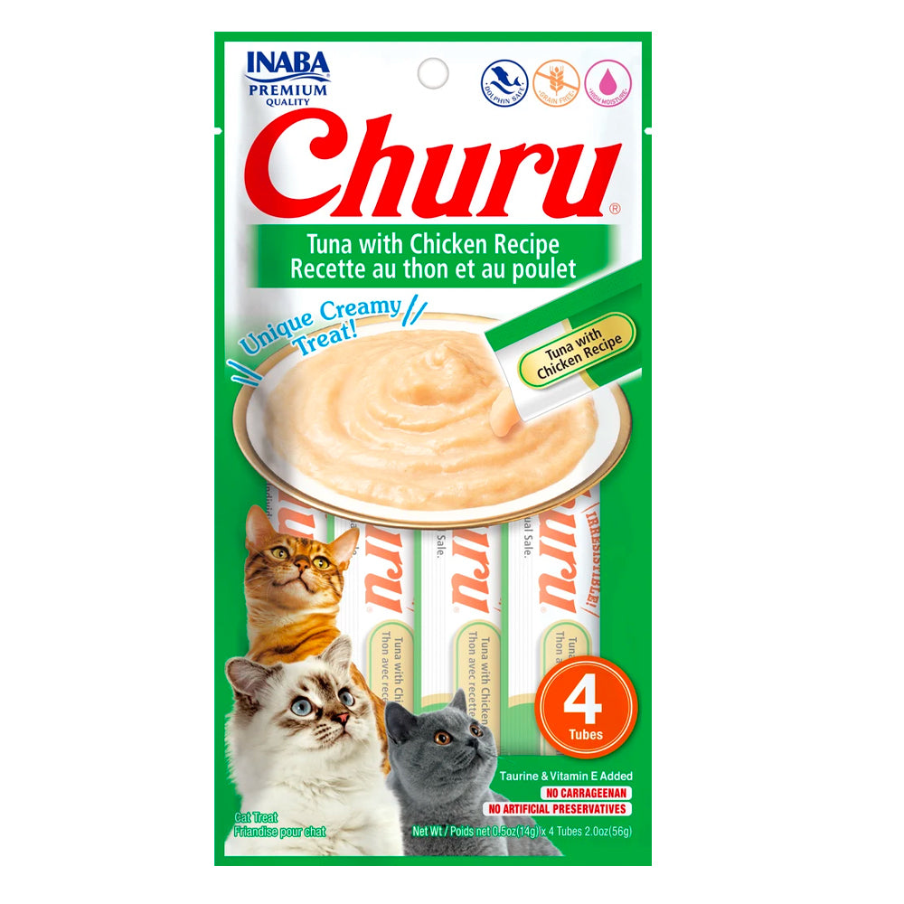 Inaba 4PK Inaba Churu Tuna With Chicken Cat Treat Tubes 14g (6 Pack) — image 2