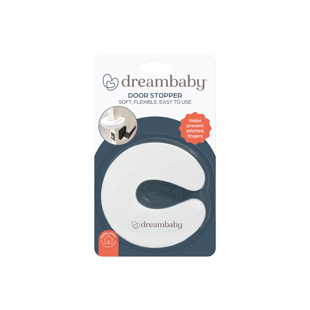 Dreambaby White Baby/Kids Safety Soft Foam Door Stopper Flexible/Easy to Use