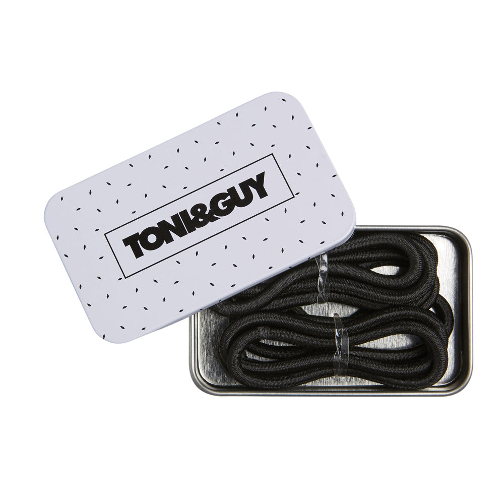 Toni & Guy Thick Elastic Thin Black Band Hair Ties Styling Accessories Set