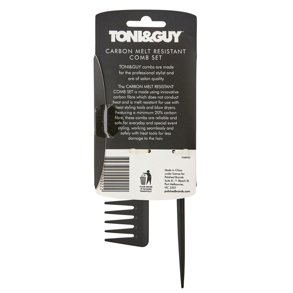 Toni & Guy Carbon Melt Resistant Comb Hair Care Styling Accessories/Tools Set (3 Pack) — image 2