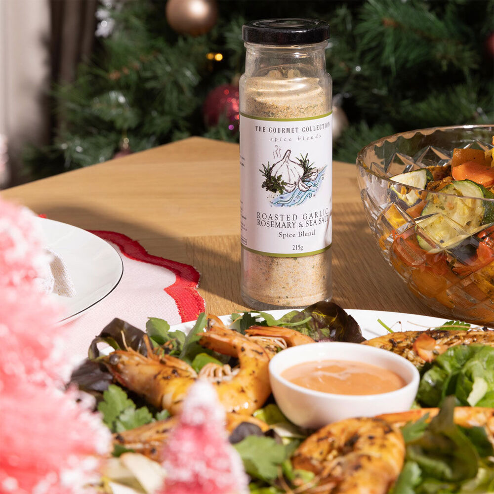 Hot Shots 215g The Gourmet Collection Spice Blend Roast Garlic Rosemary Sea Salt — image 2