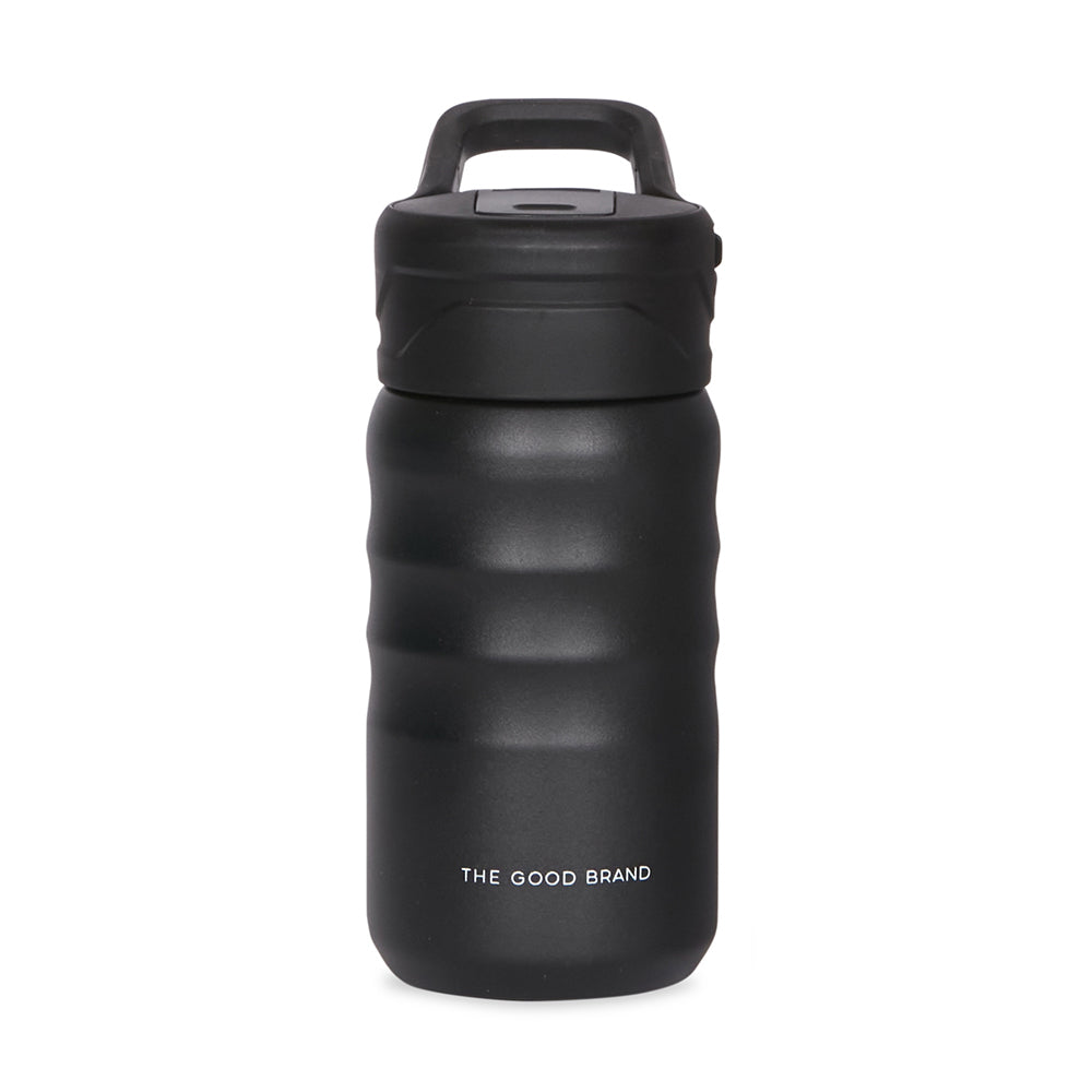 The Good Brand 355ml Black Stainless Steel Insulated Drink Bottle Double Wall