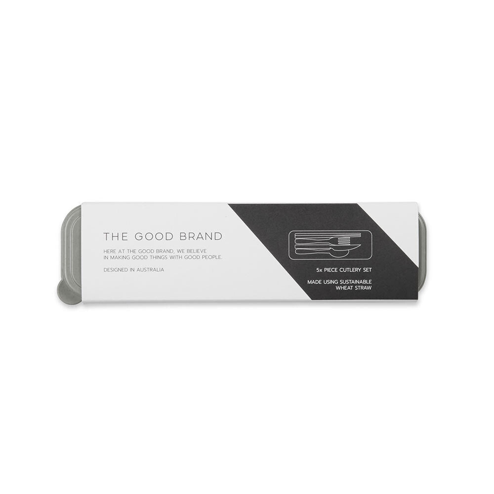 The Good Brand Reusable Knife/Spoon/Fork/Chopstick Cutlery Set (4 Pieces) — Charcoal