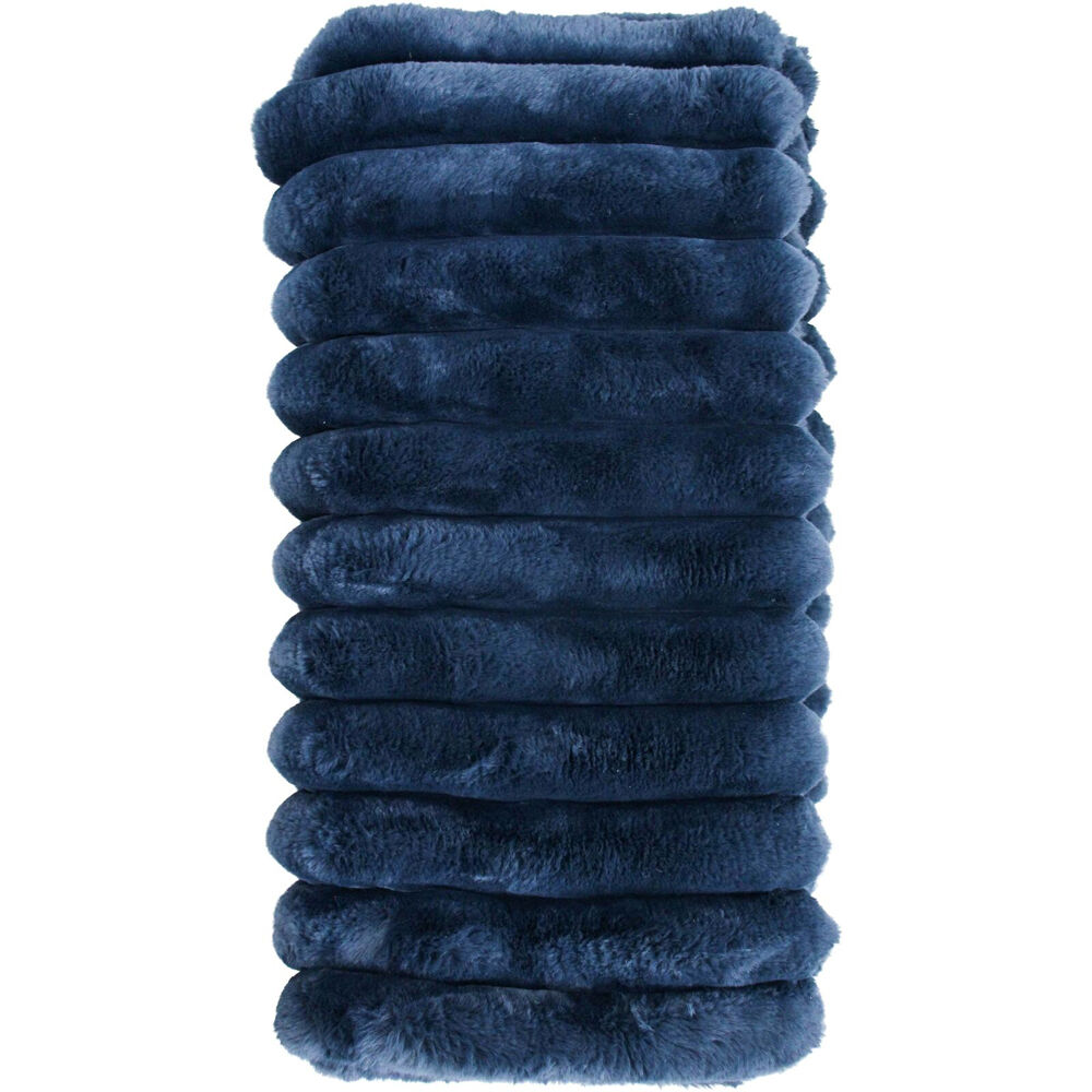 LVD 130x150cm Black Faux Fur Midnight Puffer Decorative Throw Blanket