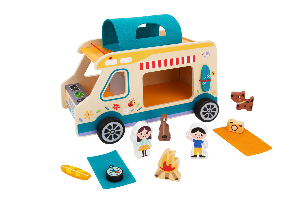 Tooky Toy Kids/Toddler Pretend Play Camping Rolling Rv Caravan Toy Playset 3+ — image 2