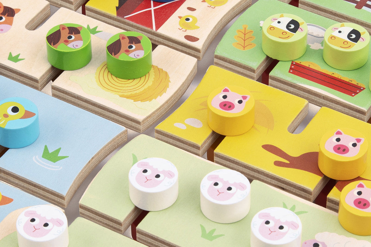 Tooky Toy Wooden Alphabet & Farm Matching Maze Board Game Kids Fun Activity 3+ — image 5