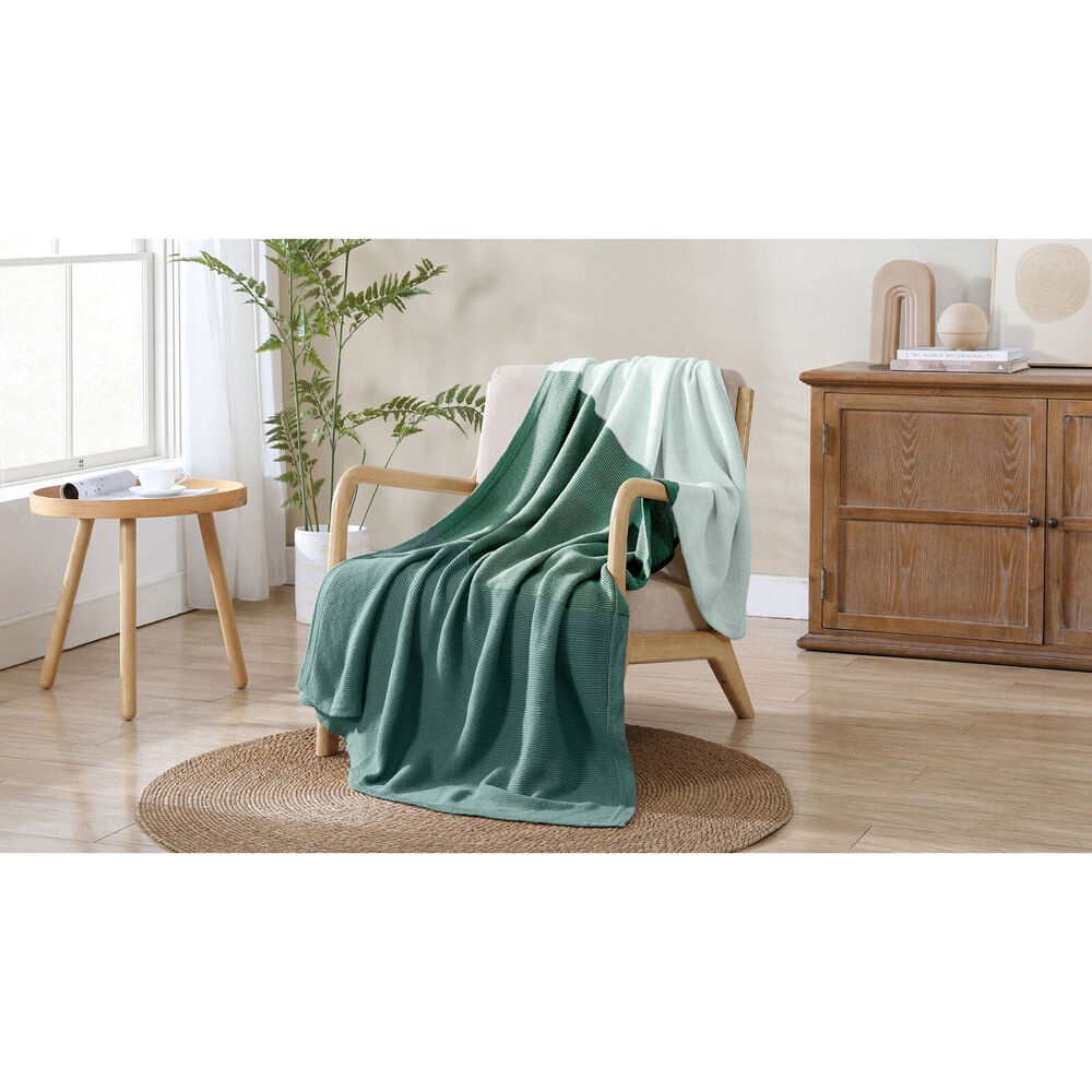 Ardor Isla Acrylic Knitted Room Sofa Soft Blanket/Throw Green 127x152cm