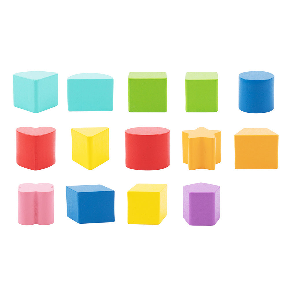 Tooky Toy Kids/Children Wooden Shape Sorter Educational Block Puzzle 12m+ (16 Pieces) — image 5