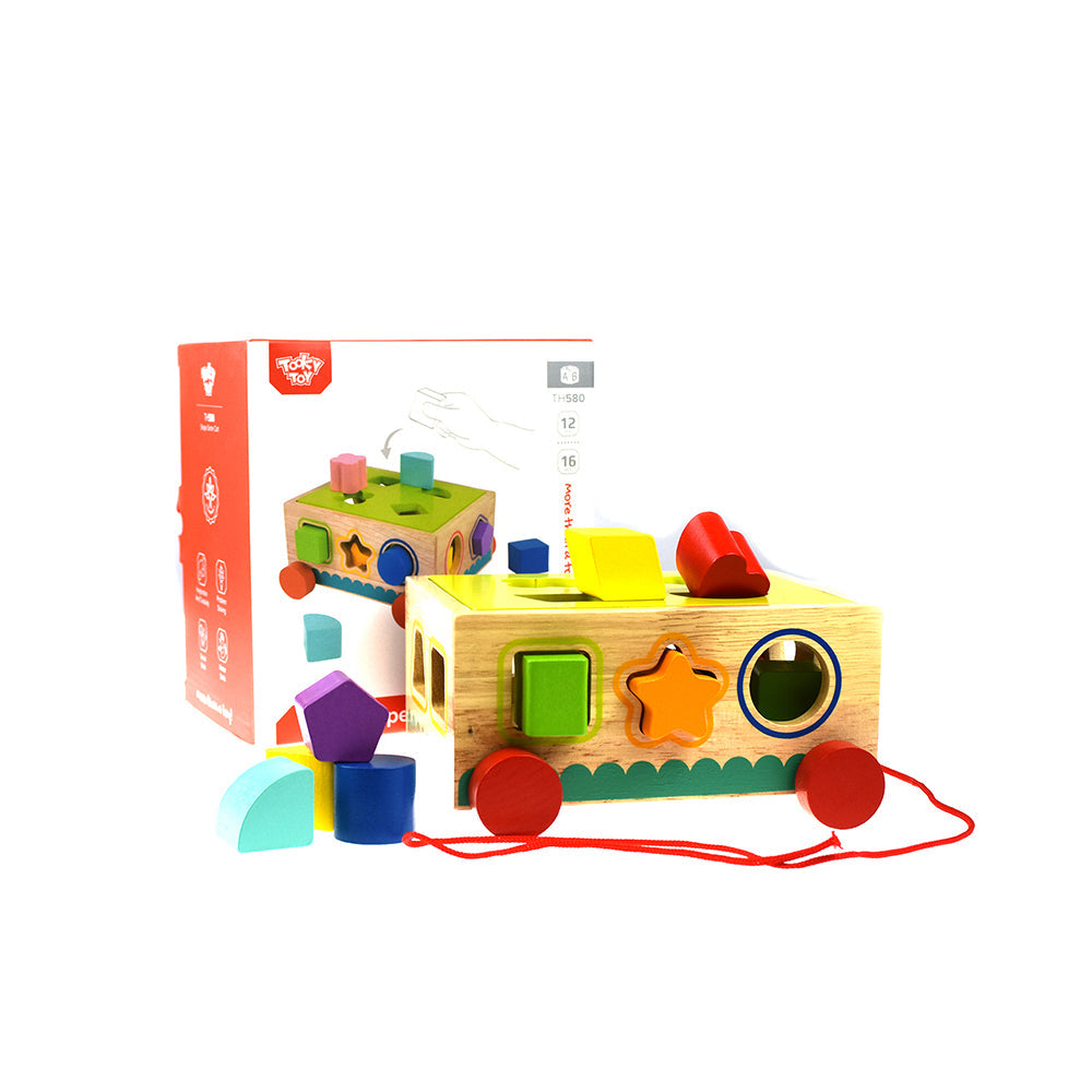 Tooky Toy Kids/Children Wooden Shape Sorter Educational Block Puzzle 12m+ (16 Pieces) — image 8