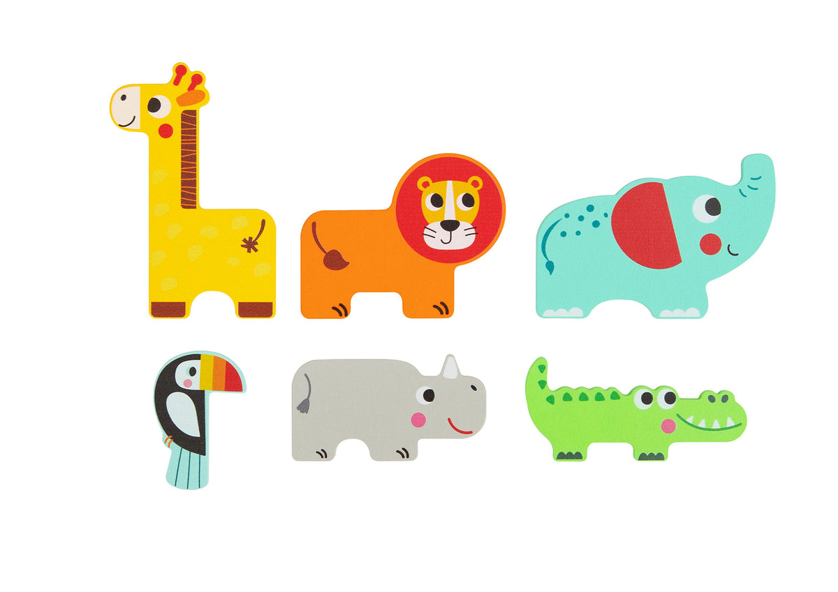 Tooky Toy Multi-Layered Wooden Children's/Kids Jungle Animal Toy Puzzle 12m+ — image 5