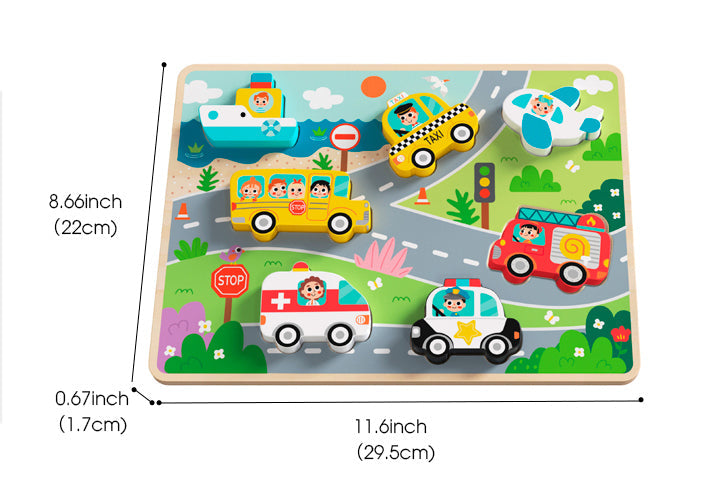 Tooky Toy Chunky Children's/Kids Problem Solving Puzzle Transportation 12m+ — image 2