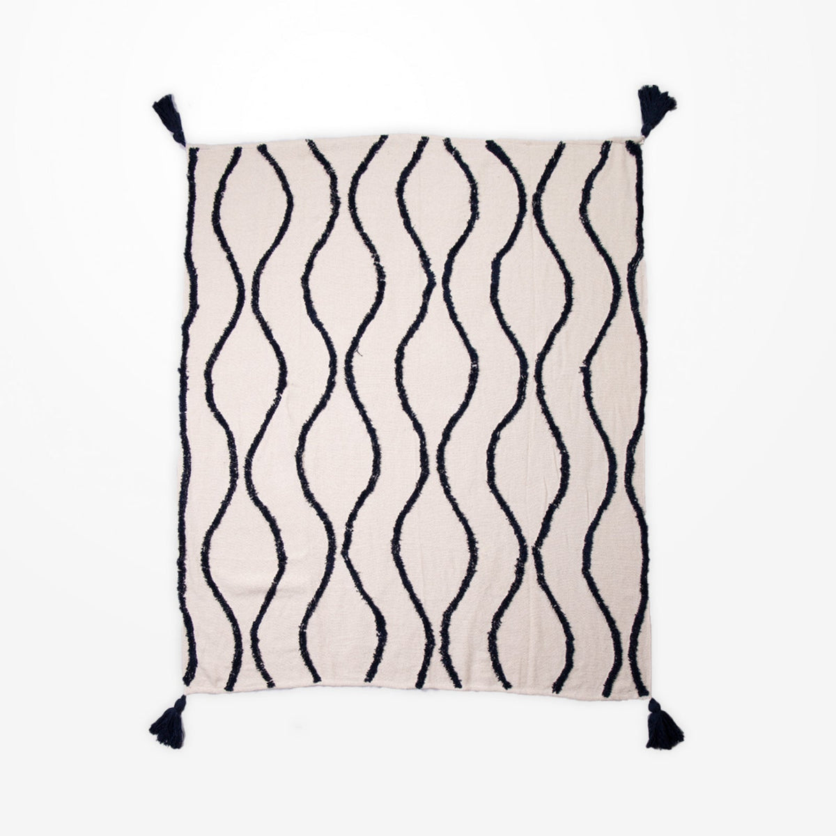 Dwbh Cotton Slub Warm Throw Blanket 125x150cm Home/Lounge/Bedroom Decor Marine