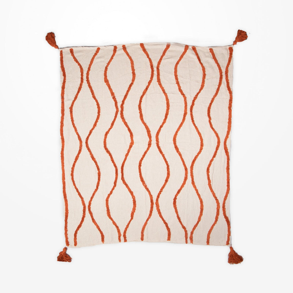 Dwbh Cotton Slub Warm Throw Blanket 125x150cm Home/Lounge/Bedroom Decor Ochre