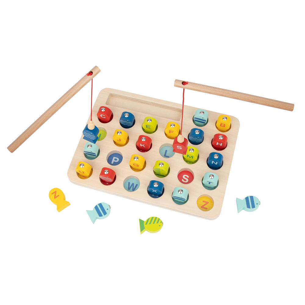 Tooky Toy Wooden Magnetic Fishing Educational Game Activity w/Alphabet Kids 3y+