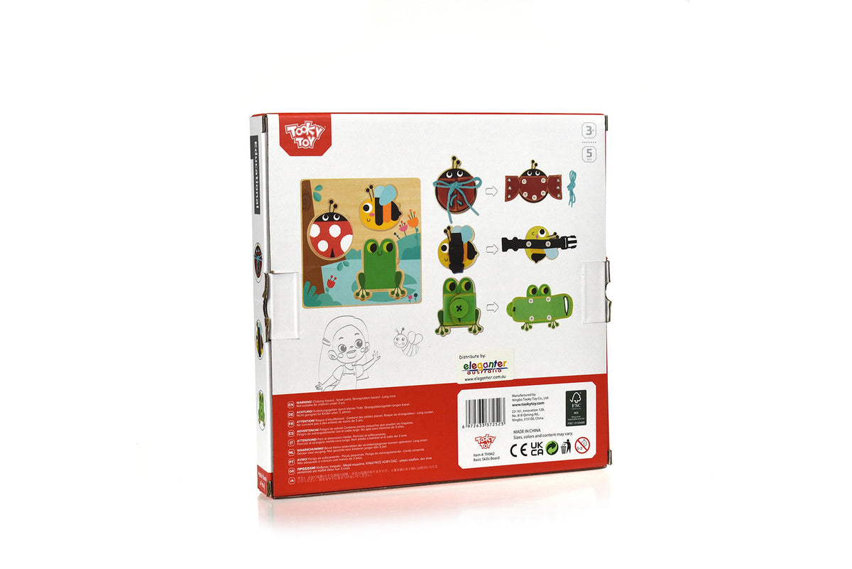 Tooky Toy Basic Skills Lacing Kids/Children Buttons Wooden Puzzle Board 3+ — image 7